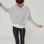 Bluza oversize z prążkowanej dzianiny