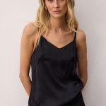 Top w stylu bieliźnianym z satyny