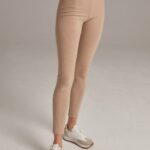Legginsy z dzianiny prążkowanej