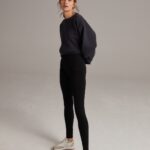 Legginsy z dzianiny prążkowanej